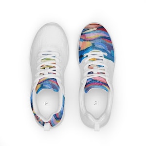Women's Abstract Watercolor Sneakers | Colorful Painted Athletic Shoes