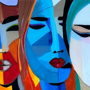 The original acrylic and gold leaf painting which its print is used for designing this piece.