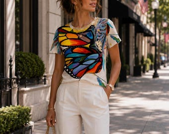 The Butterfly Art T-Shirt – Original Painting Print, Colorful Transformation Tee