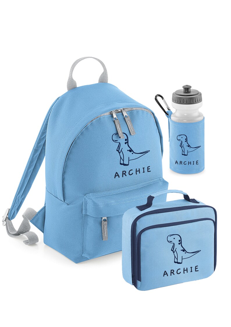Personalised Name Dinosaur Backpack and Lunch Bag Sets School Bag Set