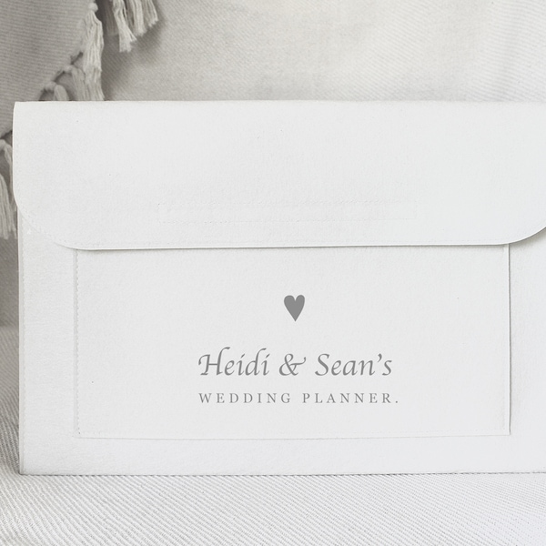 Personalised Wedding Organiser Planner Notes Folder Engagement Gift Bride to be Organiser Folder Wedding gift Keepsake felt folder