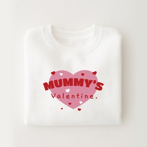 Personalised kids Valentines Day Sweatshirt Mummy's Valentine Daddy's Valentine Girls Valentine's Day top Boys Valentine's Day sweatshirt