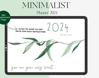 2024 Digital Planner | DATED Goodnotes yearly Planner 2024 | Digital Journal | hyperlink Planner | iPad Planner | Notability printable