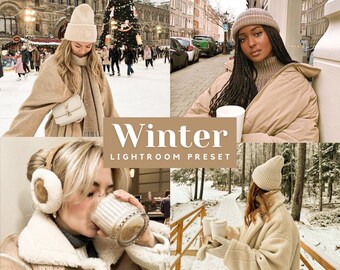 10 WINTER Lightroom Mobile & Desktop Presets, Christmas Lightroom Preset, Holiday Presets, Moody Warm Preset, Instagram Influencer Presets