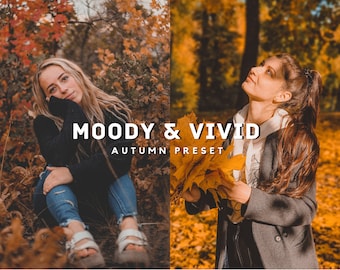 8 MOODY & VIVID Autumn Lightroom Mobile Presets, Fall Preset, Autumn Presets, Moody Warm Preset, Halloween Preset, Moody Fall Preset