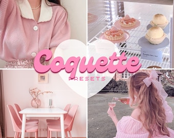 10 Coquette Lightroom Presets | Pink Pastel Blogger Filters | Instagram Influencer Presets | Coquette Presets | Light Airy | Pastel Preset