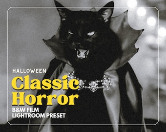 10 HALLOWEEN B&W Lightroom Mobile and Desktop Presets, Dark Preset, Halloween Instagram Filter, Spooky Preset, Black and White Preset Horror