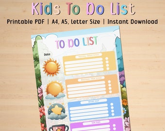 Kids Daily To Do List: Responsibility Chart (Digital Download)