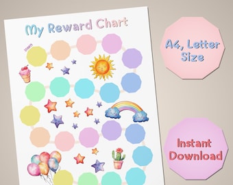 Printable Rainbow Reward Chart | Sunshine Behavior Chart | Kids Routine ...
