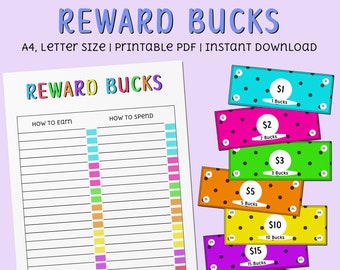 Printable Play Money Chore Chart | Kids Allowance Reward System ...