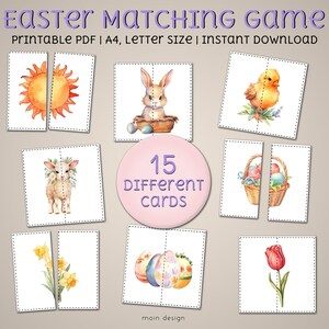Easter Matching Game: Toddler Puzzle Activity (Printable PDF)