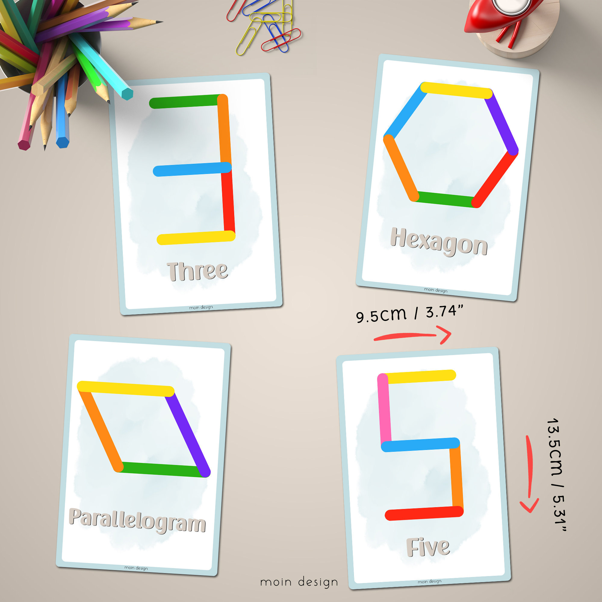Shapes & Numbers Popsicle Sticks Activity: Montessori Toddler Game ...