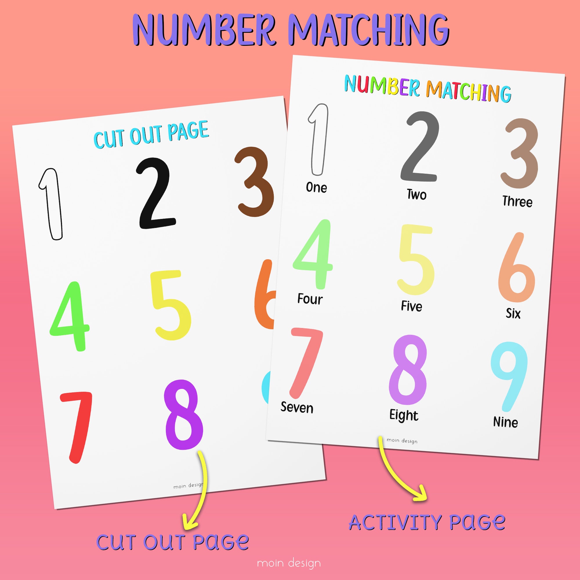 Printable Toddler Activity Pages, Matching Activity, Learning ...
