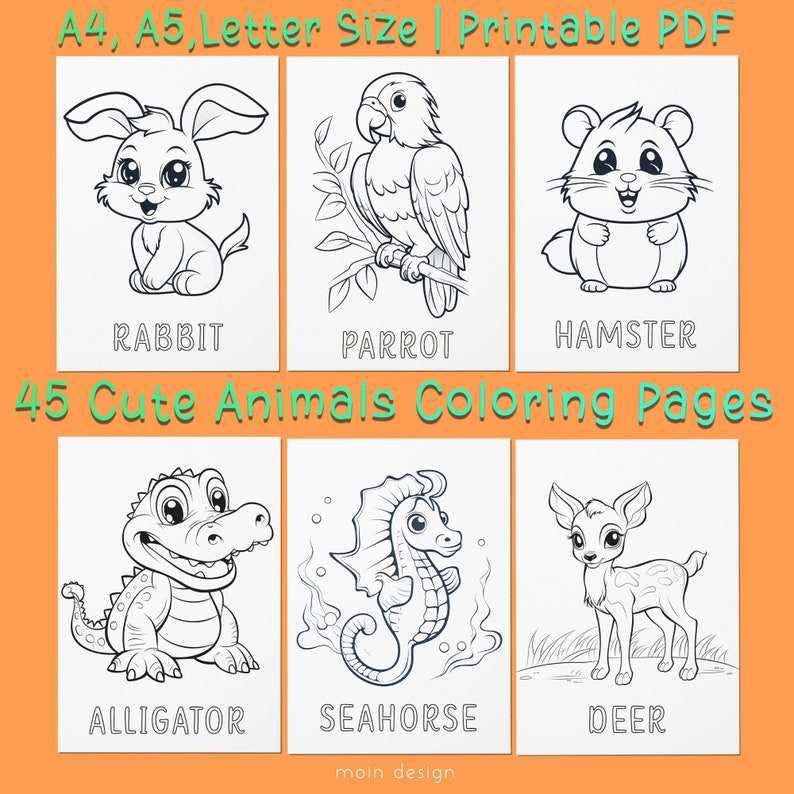 Printable Kids Coloring Sheets, Animal Coloring Pages, Preschool ...