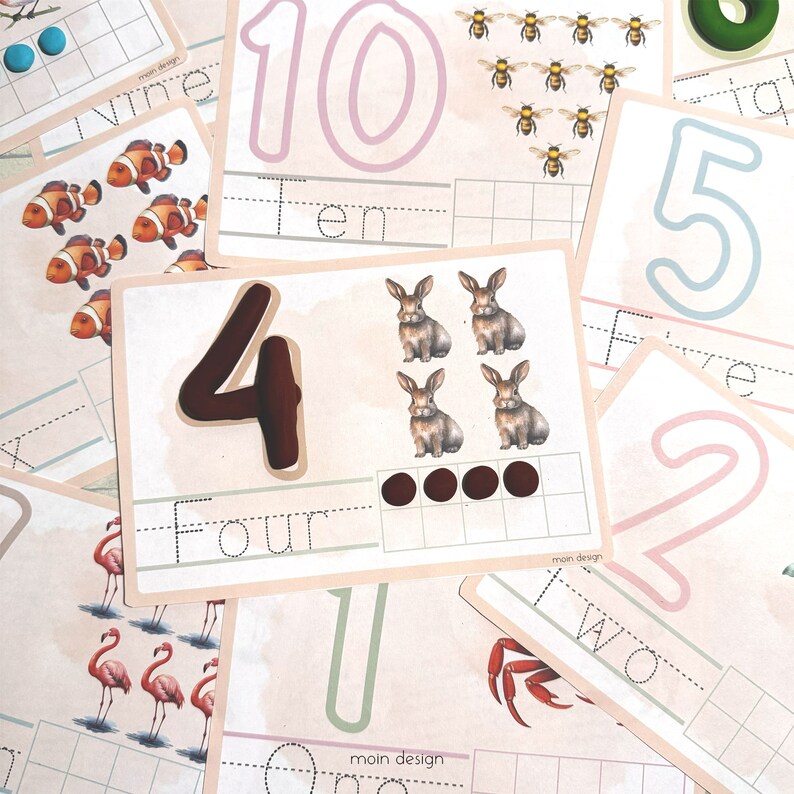 Numbers Play Dough Mats: Printable Learning Activity (PDF) - Etsy