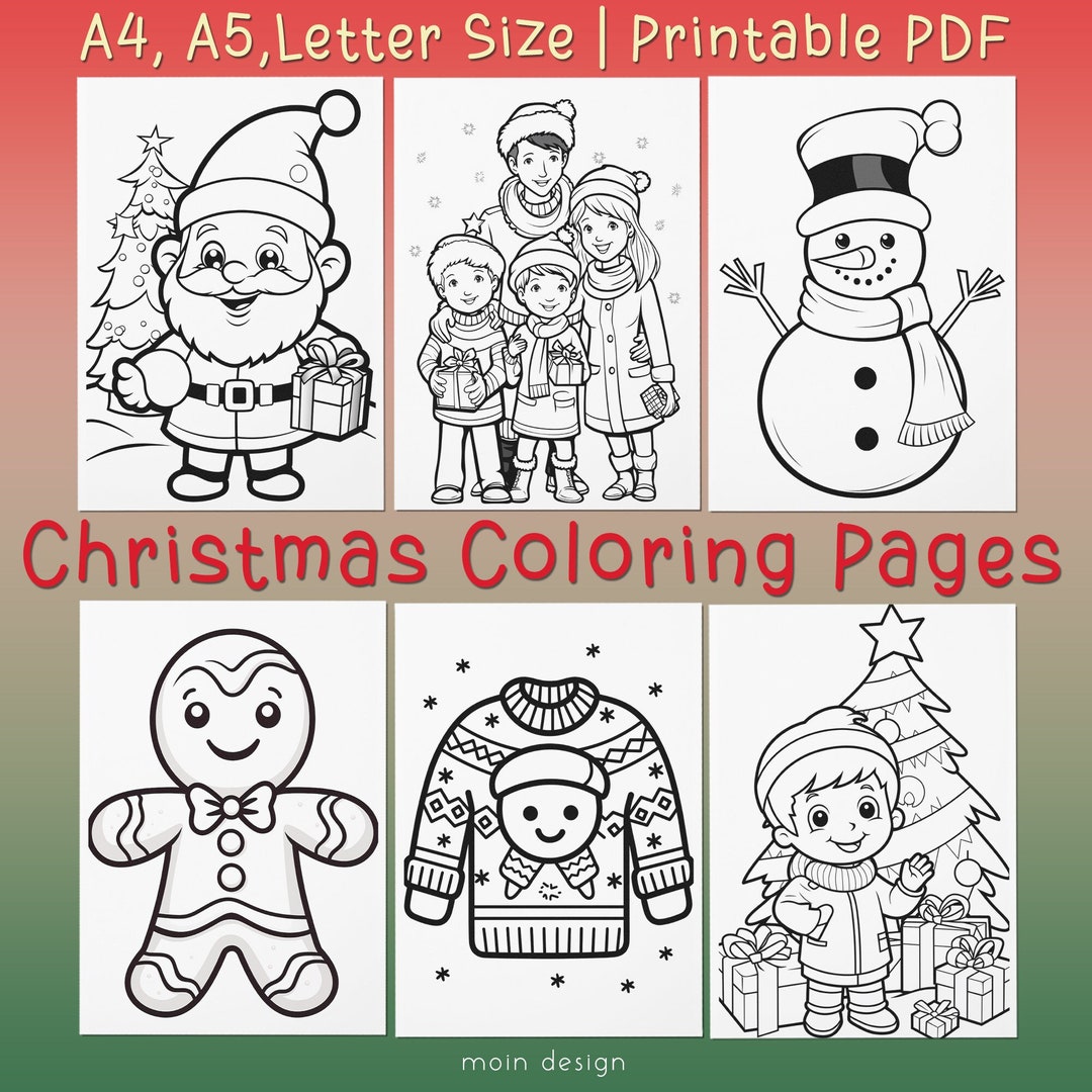 Printable Christmas Coloring Sheets, Coloring Pages for Kids, Preschool ...