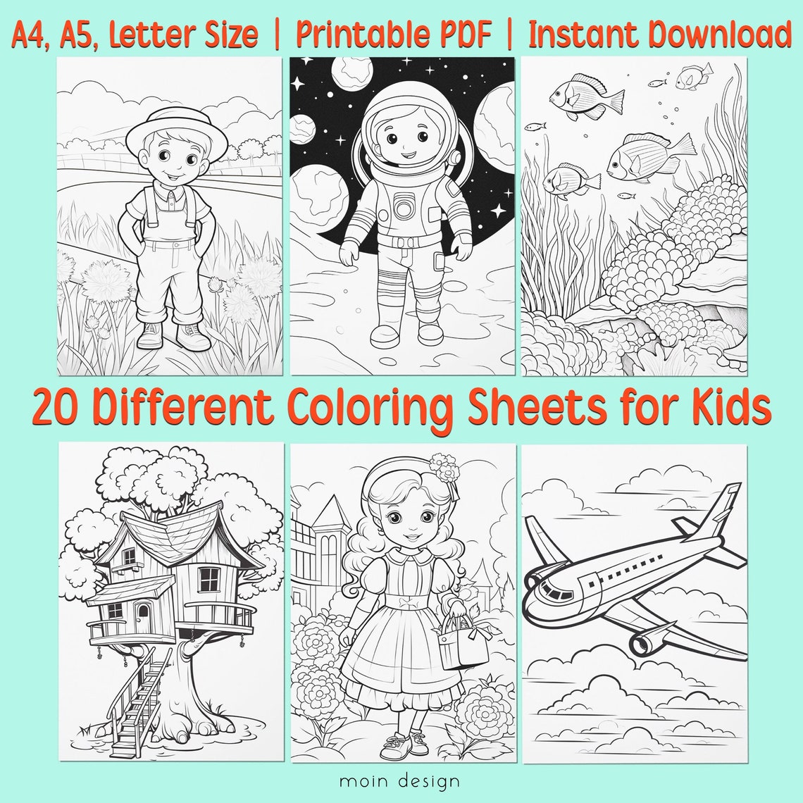 Coloring Page for Kids Printable Coloring Sheets Kids - Etsy