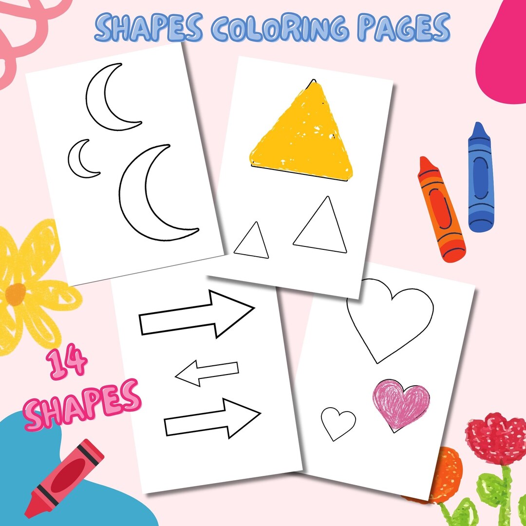 Shapes Coloring Pages for Kids: Geometric Learning (PDF) - Etsy