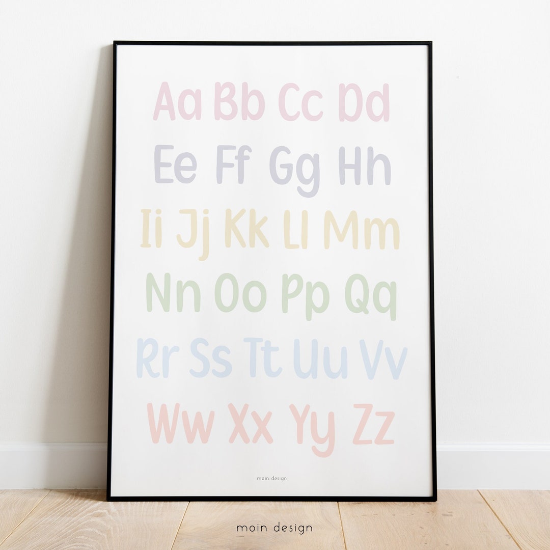 Rainbow Watercolor Alphabet Poster: Montessori Classroom Decor (digital ...