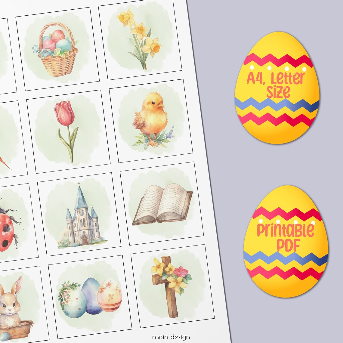 Printable Easter Memory Game: Kids Matching Activity (digital Download ...