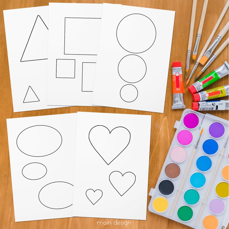 Shapes Coloring Pages for Kids: Geometric Learning (PDF) - Etsy