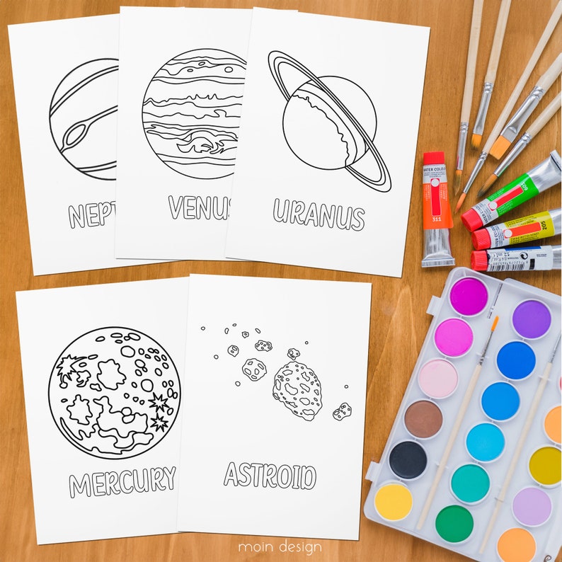 Solar System Coloring Pages: Kids' Space Activity (digital Download) - Etsy