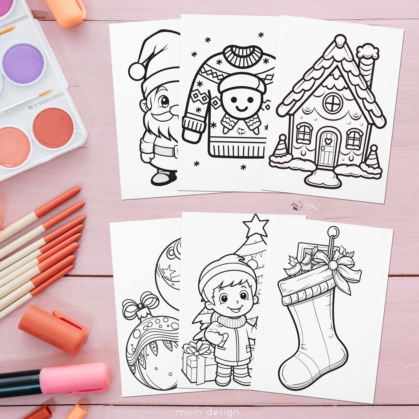 Printable Christmas Coloring Sheets, Coloring Pages for Kids, Preschool ...