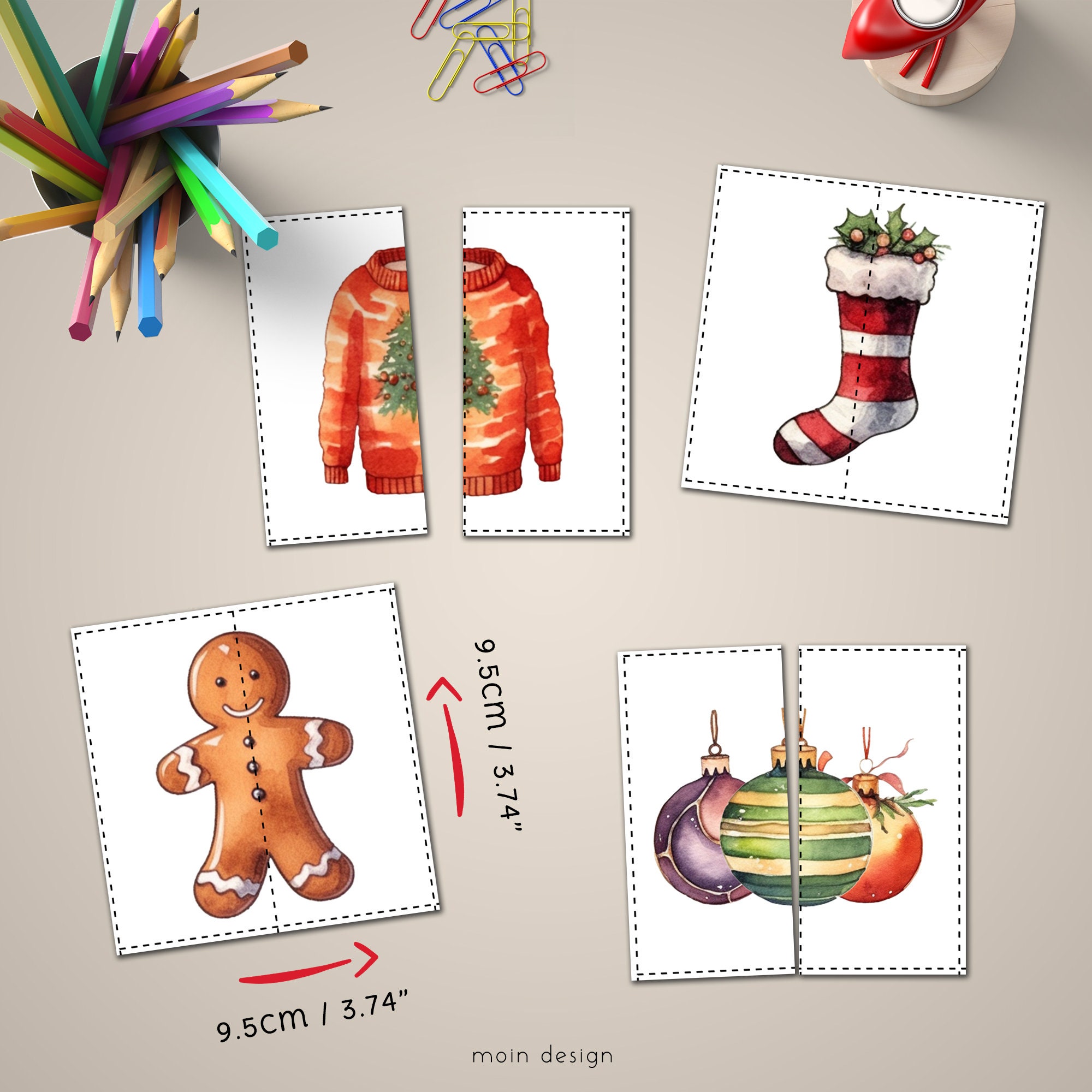 Christmas Matching Game for Toddler, Puzzle for Kids, Toddler Activity ...