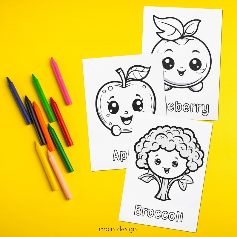 Vegetables and Fruits Coloring Pages for Kids, Preschool Activities ...
