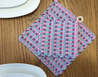 Presina in cotone intrecciata a mano, serie Berry Patch, arredamento rustico