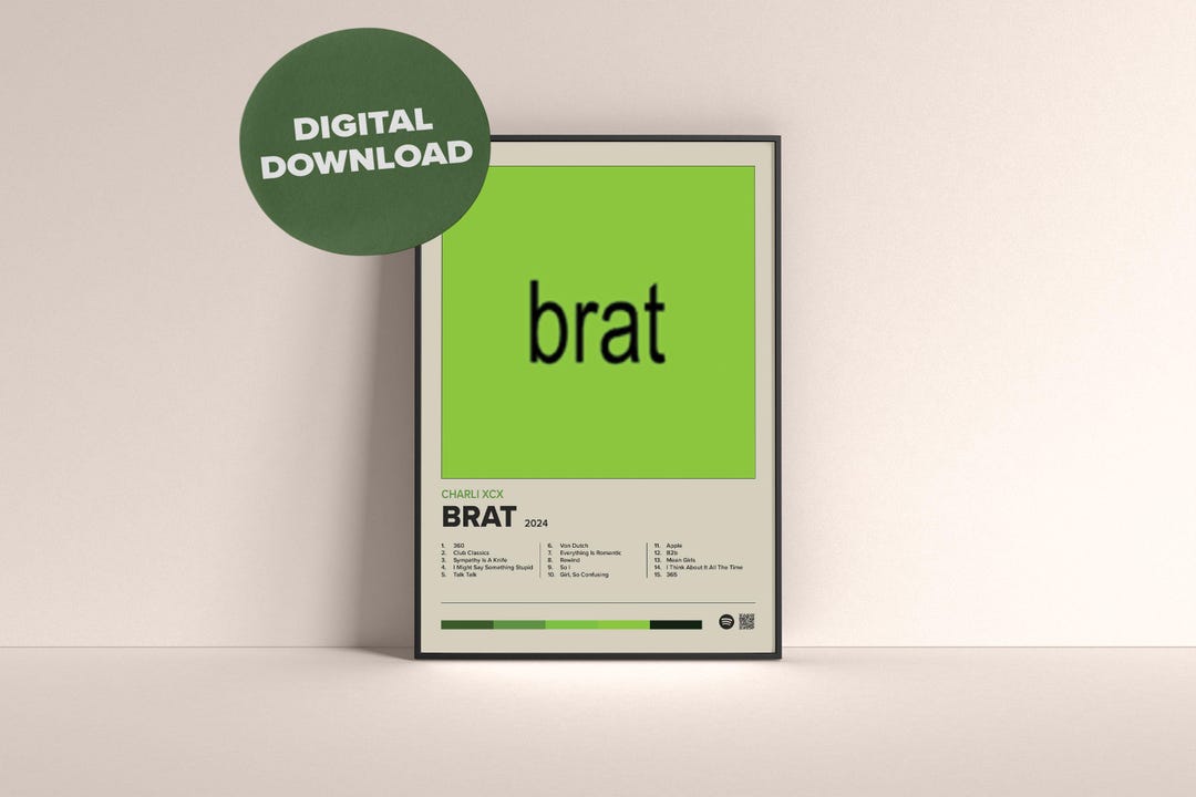 Charli Xcx Brat Album Poster / Album Cover Poster / Music Gift / Music ...