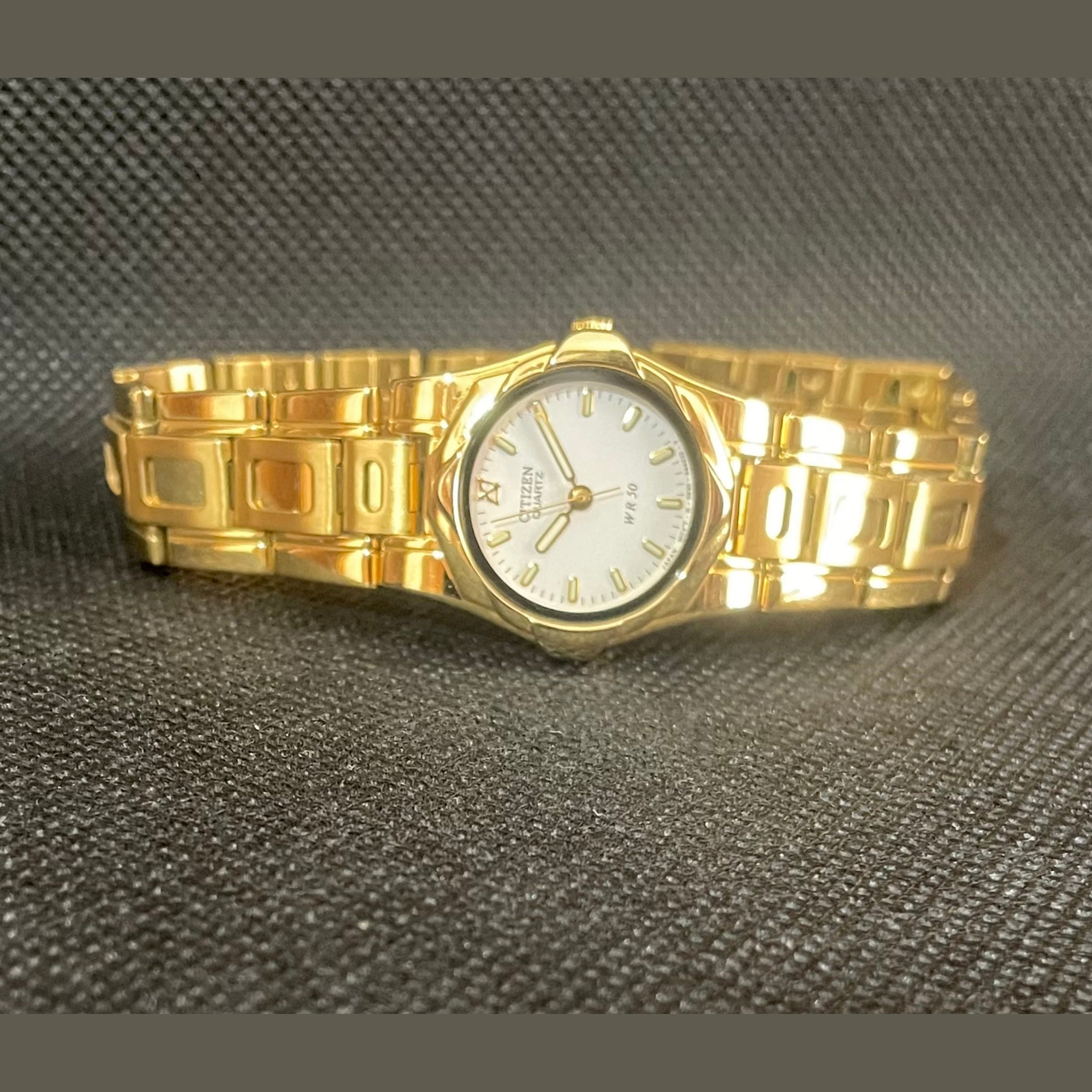 Citizen quartz watches 23k gold plated price sale