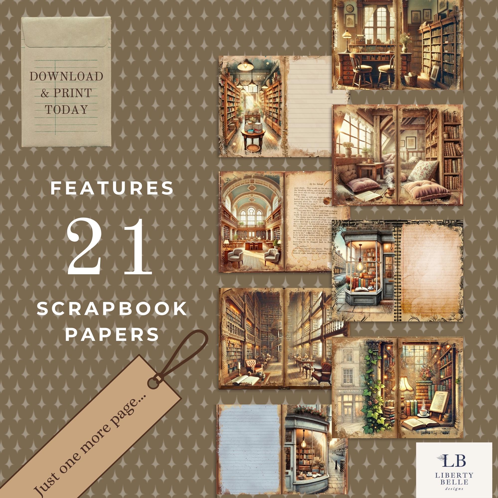 Printable Book Lover's Junk Journal Pages & Ephemera | Literary Vibe ...