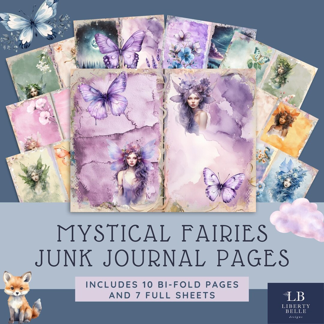 Printable Mystical Fairies Junk Journal Pages | Magical Scrapbook ...