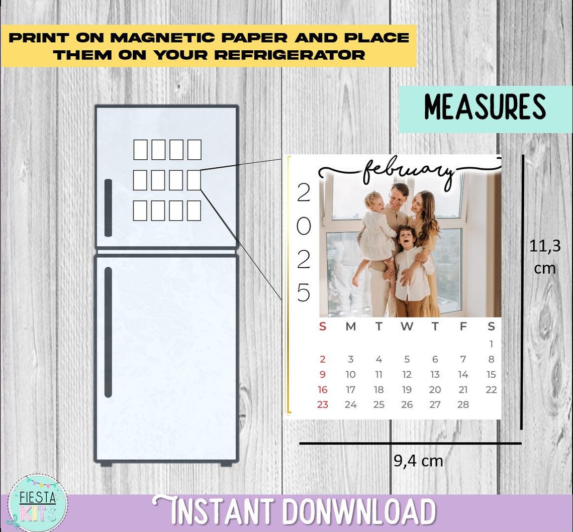 Polaroid Photo Calendar 2025 Editable Canva / Mini Polaroid Calendar