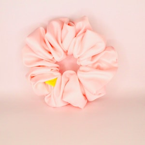 Pastel pale pink satin hair scrunchie, perfect gift, letterbox gift, gift idea, hair accessory, Hair tie, soft satin, hair bobble, wedding