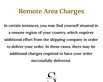 Remote area shipping charges