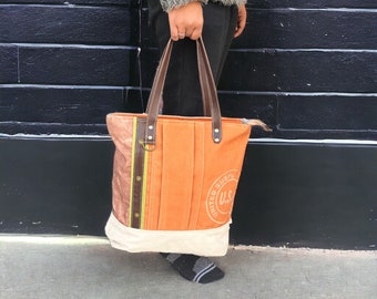 Sac en toile recyclée, cadeau fourre-tout en cuir pour fille, sac en toile pour faire du shopping