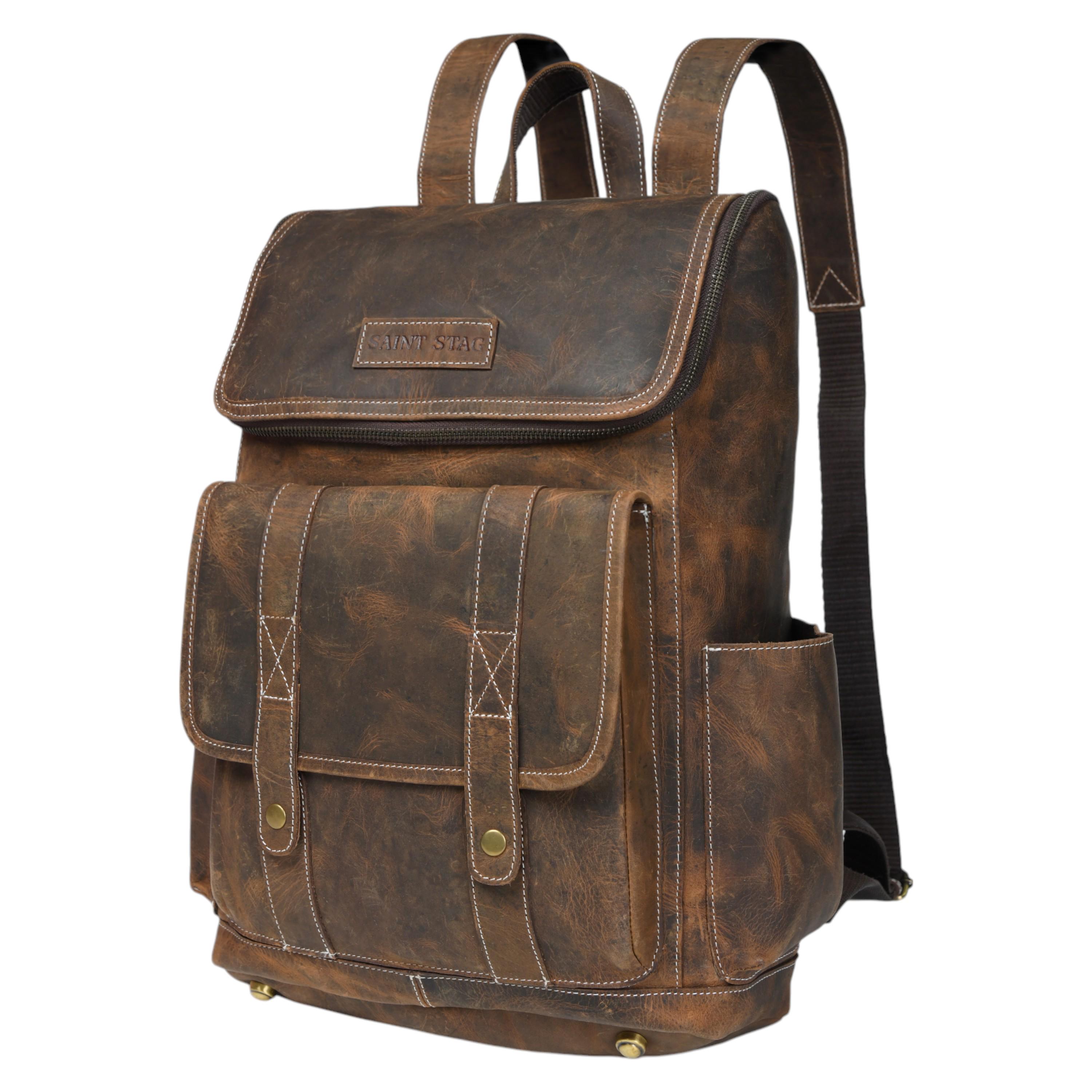 18 Inch Leather Laptop Backpack - Etsy