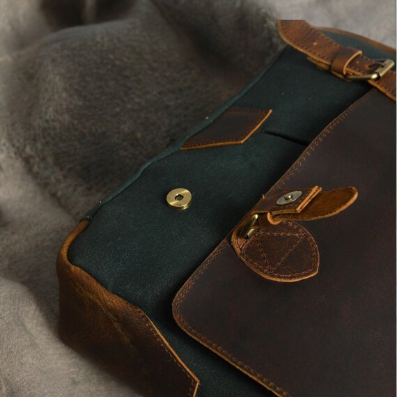 Personalized Handmade Leather Messenger Bag for L… - image 4