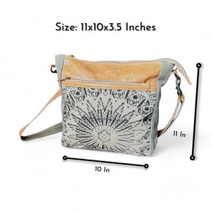 Handmade Canvas Crossbody Bag: Upcycled Vintage-Inspired Sling image 2