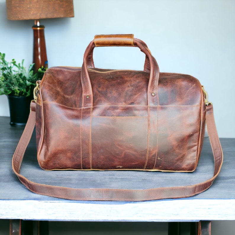 Personalized 18 Leather Duffle Bag Men Leather - Etsy UK