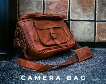 Leather Camera Shoulder Bag - Leather Crossbody DSLR Camera Sling Bag for Men and Women - Leather Work Bag - Travel Gift - Gifts