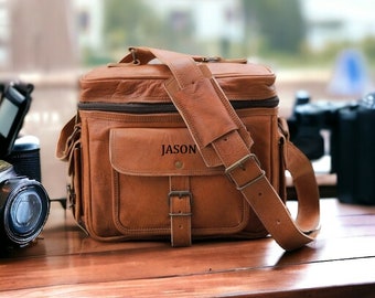 Leather Camera Shoulder Bag - Leather Crossbody DSLR Camera Sling Bag for Men and Women - Leather Work Bag - Travel Gift - Gifts