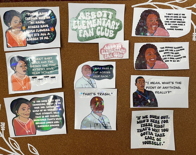 Abbott Elementary Inspired Waterproof Holographic Sticker Pack - Etsy
