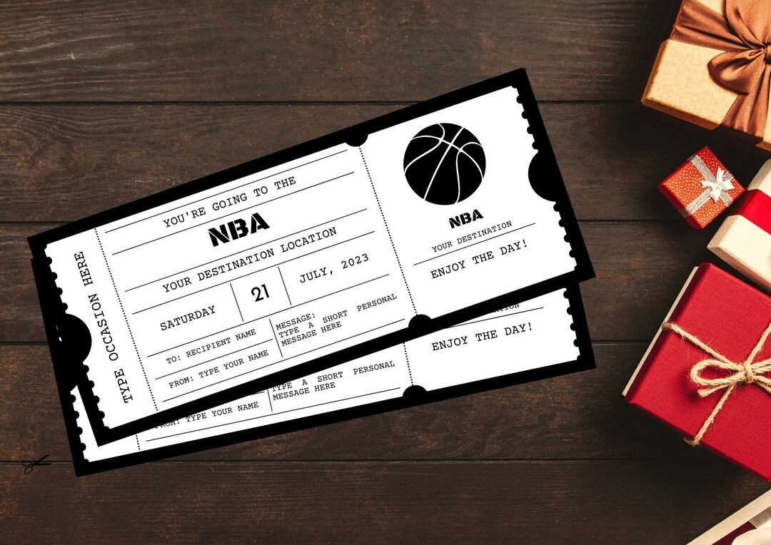 Basketball NBA Ticket Editable, NBA Basketball Gift Voucher Certificate Printable, NBA Coupon