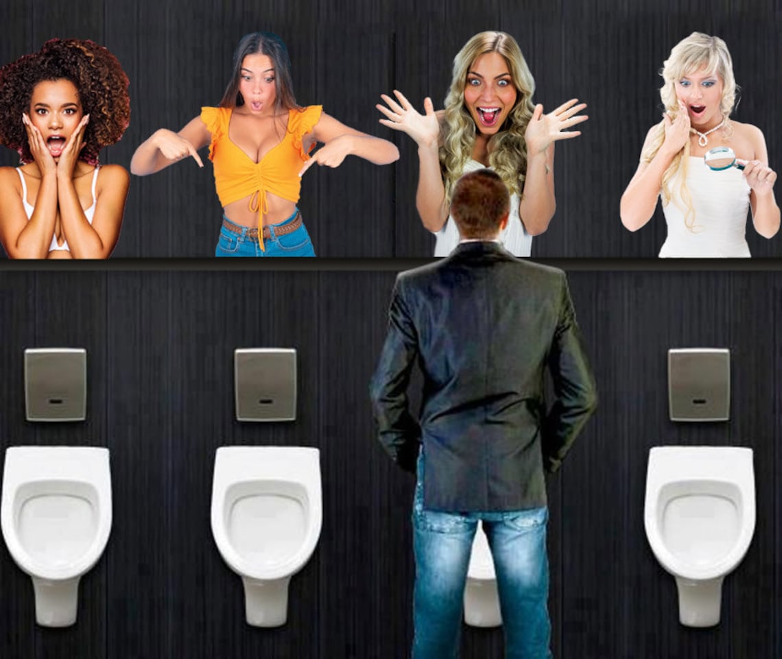 Comedy Commode Funny Urinal Sticker – “ladies Watching” – Humorous Toilet Decor for ...