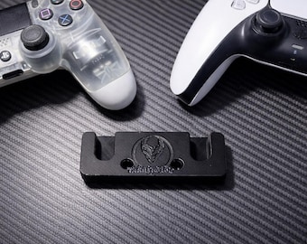 Controller holder for PS5 or PS4 – Under table, shelf or sideboard | DualSense & DualShock wall mount | 3D printed bracket