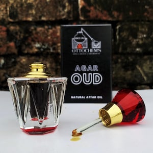 Agar Oud natürliches Attar Öl, holzig, frisch, indisches schwarzes Oudh, Alkoholfrei, Vegan, perfektes Geschenk für die Liebsten, by Ottochem Perfumes