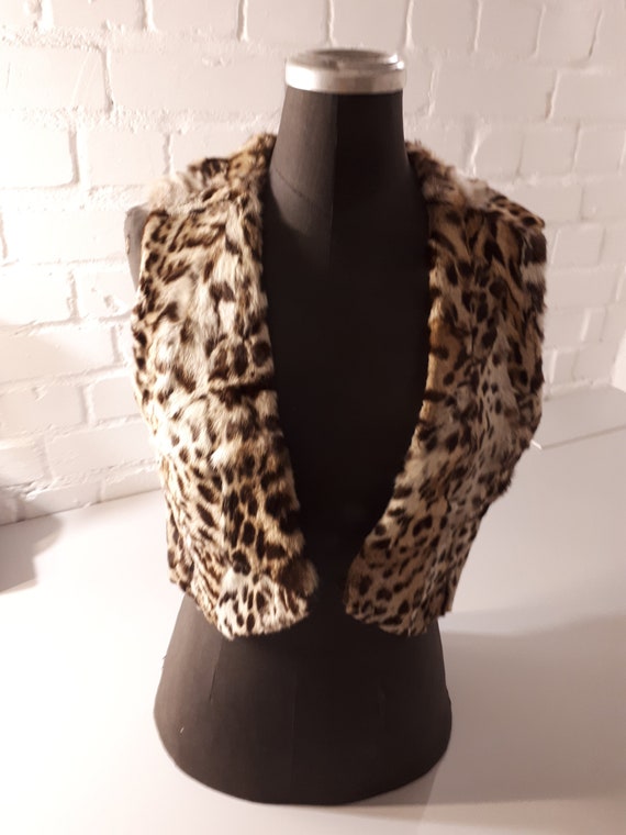 Real fur ocelot vest size. M - 1960s - assembled … - image 1